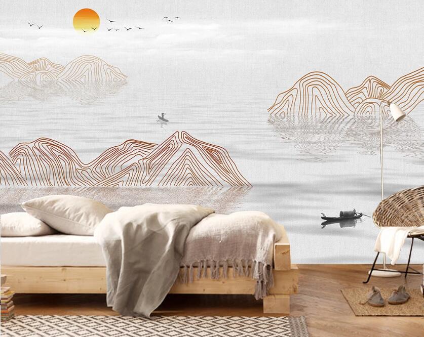 3D Elegant Lines Outline 2335 Wall Murals