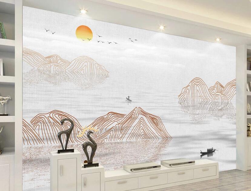 3D Elegant Lines Outline 2335 Wall Murals