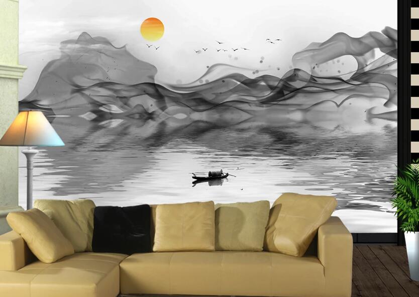 3D Ink Ribbon On The Lake 2330 Wall Murals