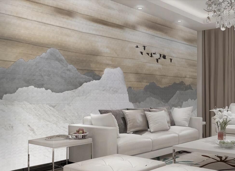 3D Two-color Mountain Texture 2328 Wall Murals