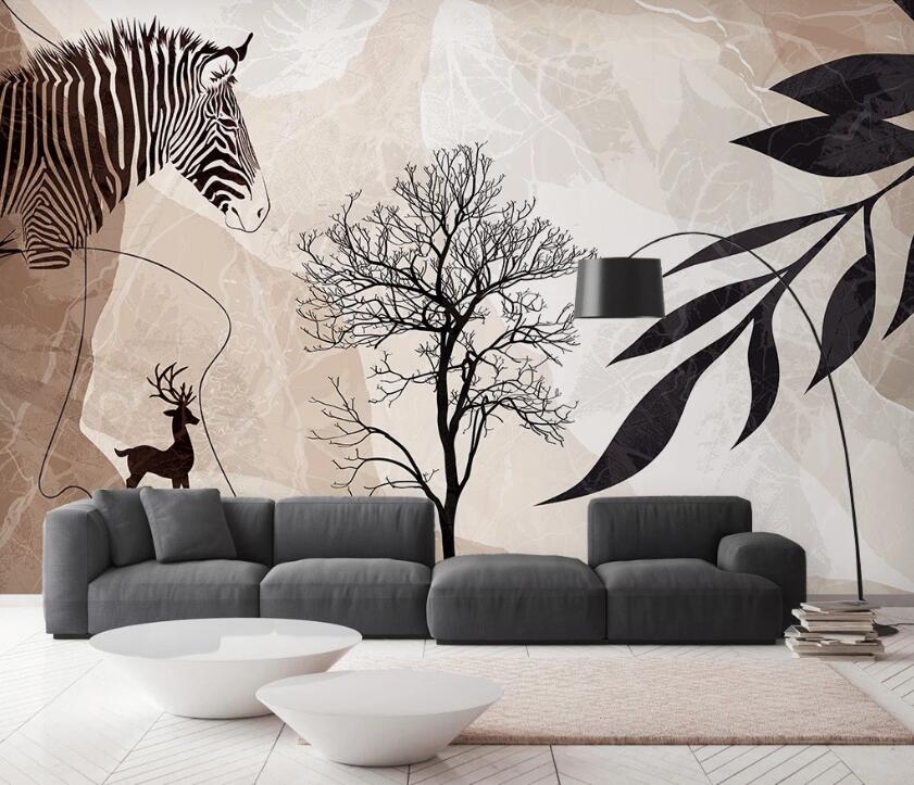 3D Black Dead Tree In The Center 2591 Wall Murals