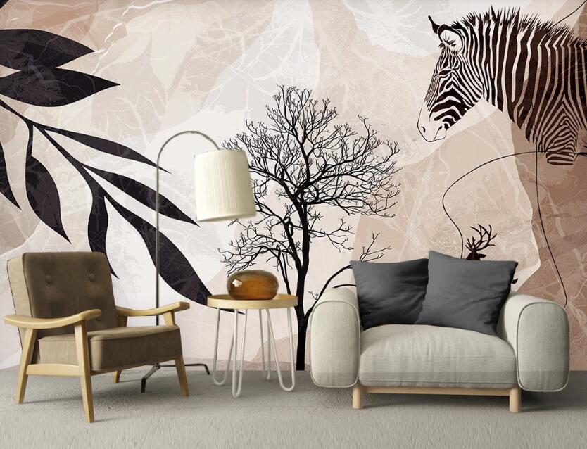 3D Black Dead Tree In The Center 2591 Wall Murals