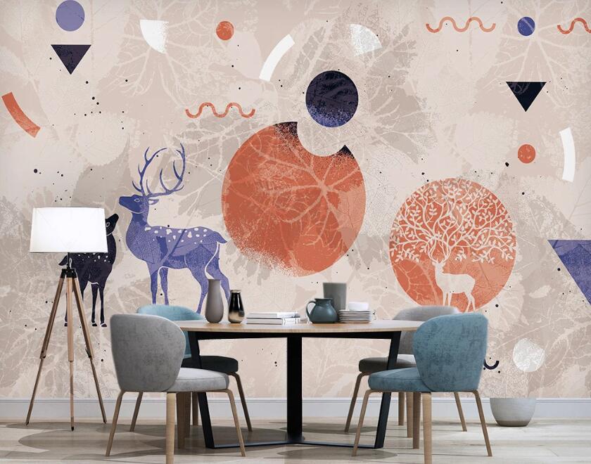 3D Purple Charming Deer 2590 Wall Murals