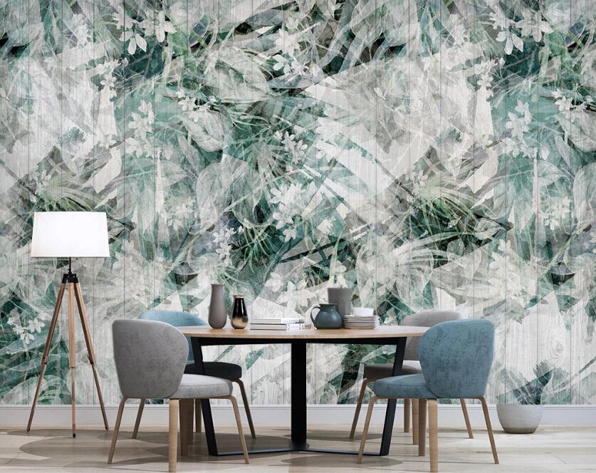3D Elegant Green Interlaced 2586 Wall Murals