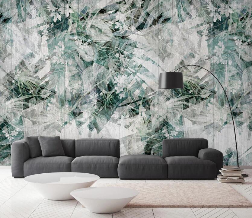 3D Elegant Green Interlaced 2586 Wall Murals