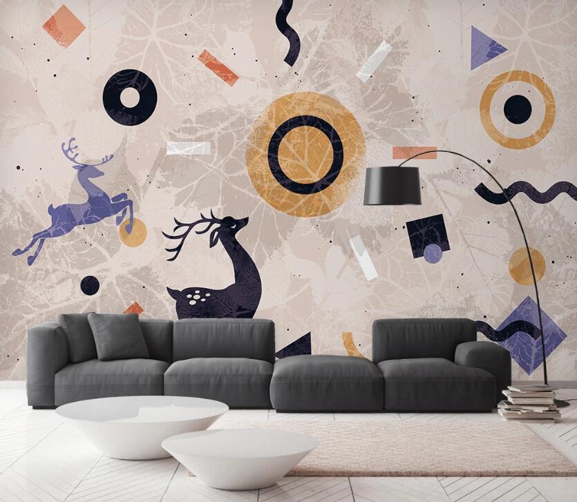 3D Deer In Musical Fantasy 2578 Wall Murals