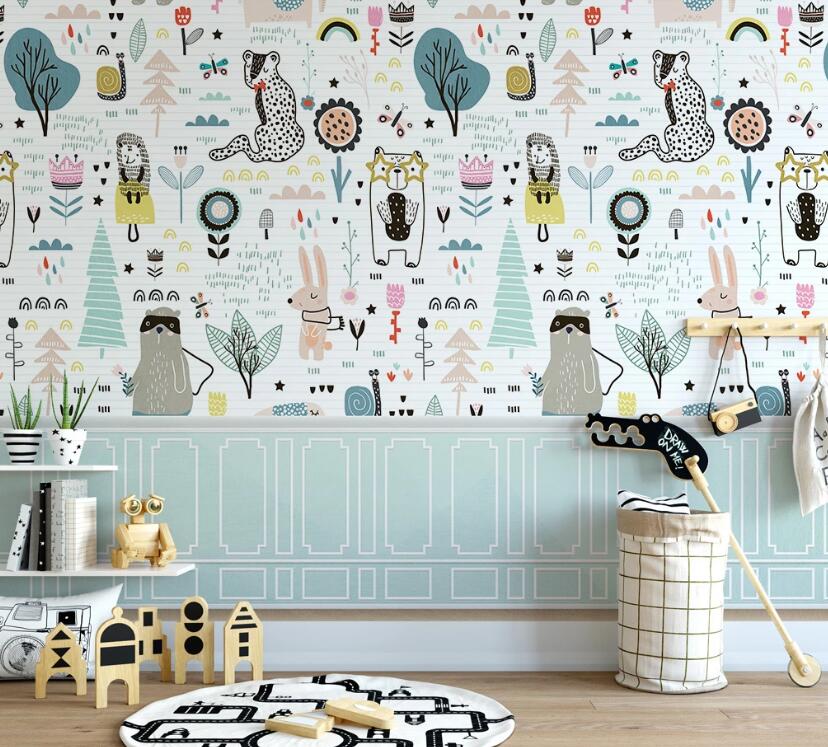 3D Brightly Colored Animals 2568 Wall Murals