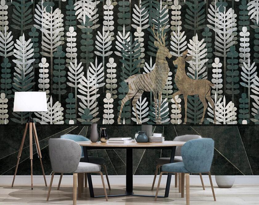 3D White And Green Hard Arranged Leaves 2567 Wall Murals
