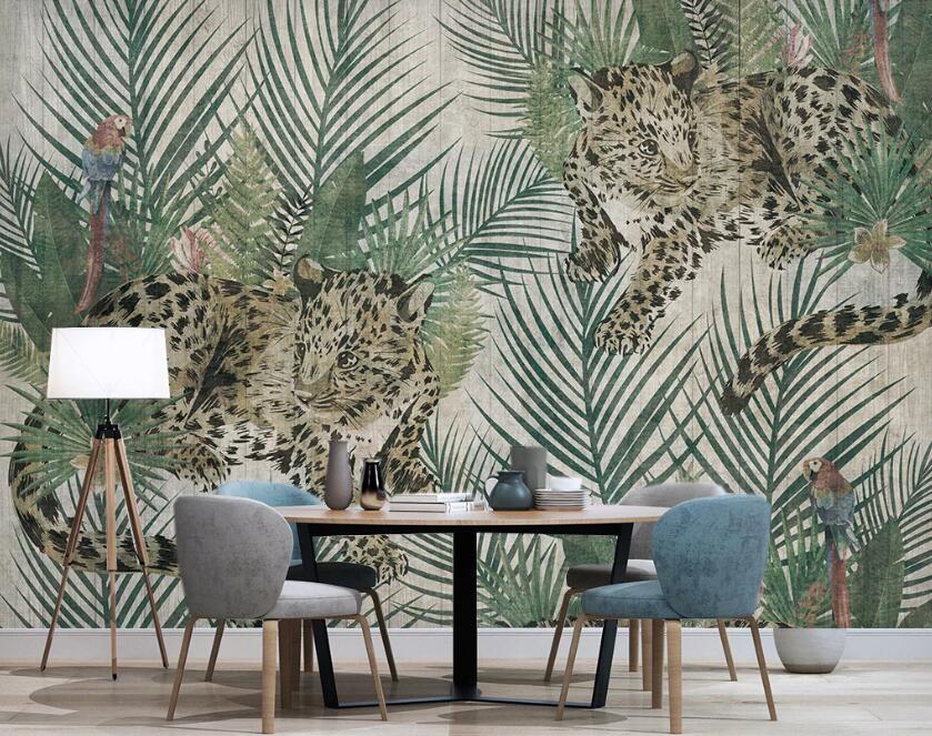 3D Tiger Lying In The Green 2566 Wall Murals