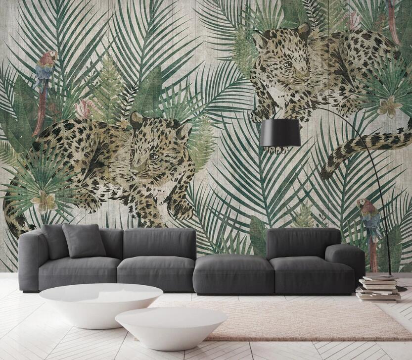 3D Tiger Lying In The Green 2566 Wall Murals