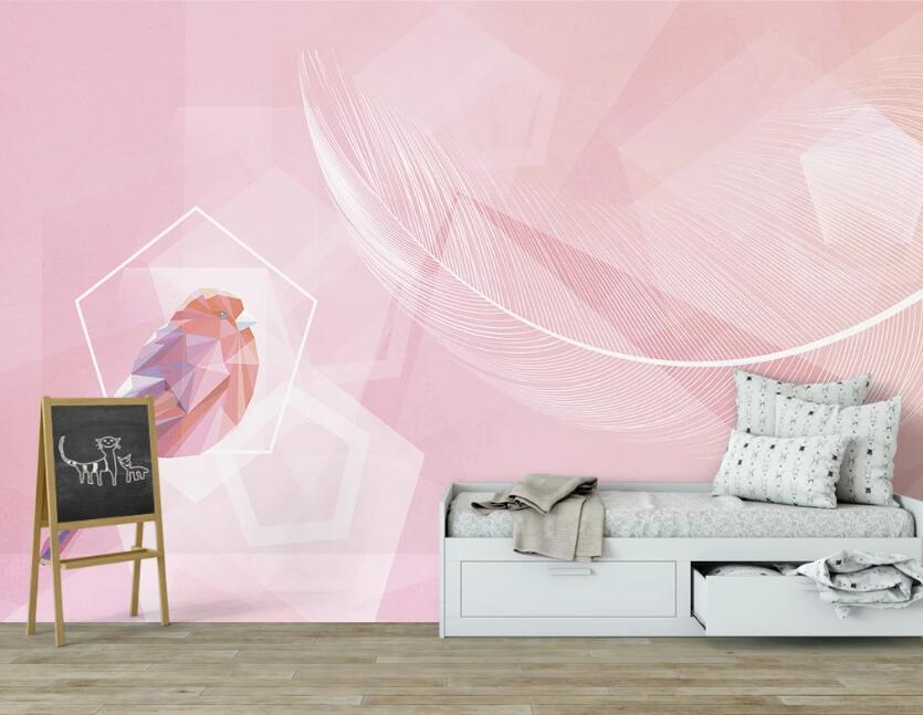 3D Delicate And Elegant Pink Feathers 2555 Wall Murals