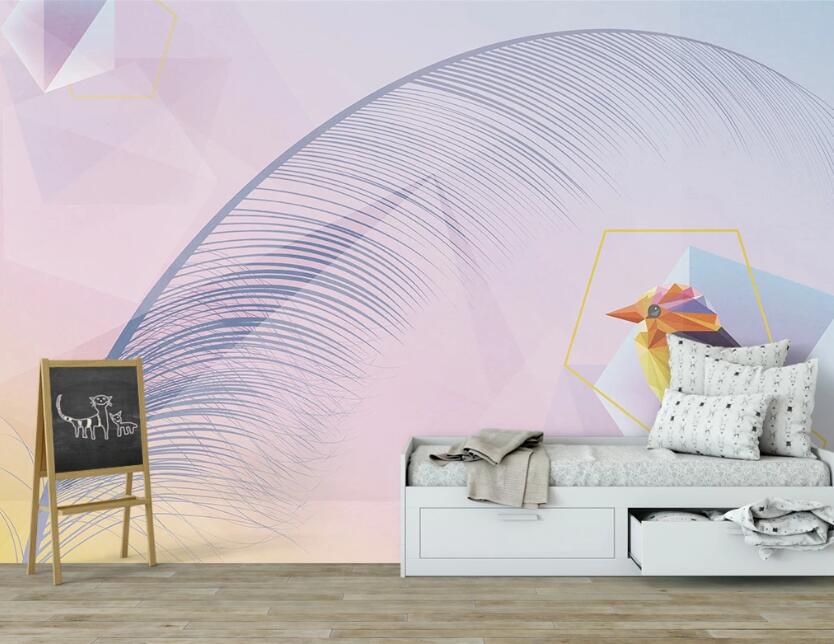 3D Delicate And Elegant Purple Feathers 2554 Wall Murals