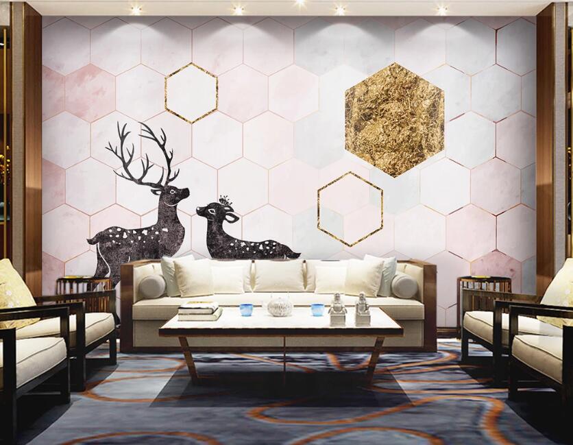 3D Black Cool Deer 2548 Wall Murals