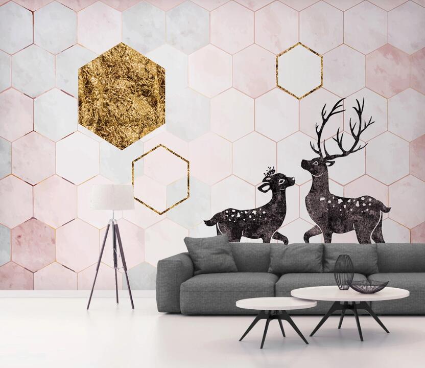 3D Black Cool Deer 2548 Wall Murals