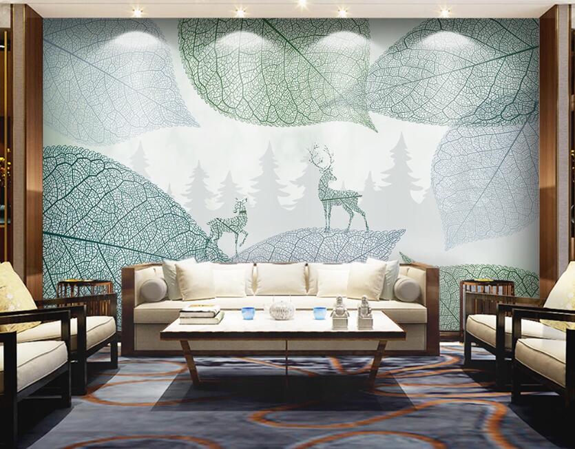 3D Clear Veins Of Leaves 2533 Wall Murals