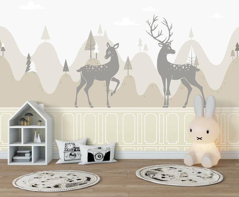 3D Grey Deer Of Hope 2530 Wall Murals