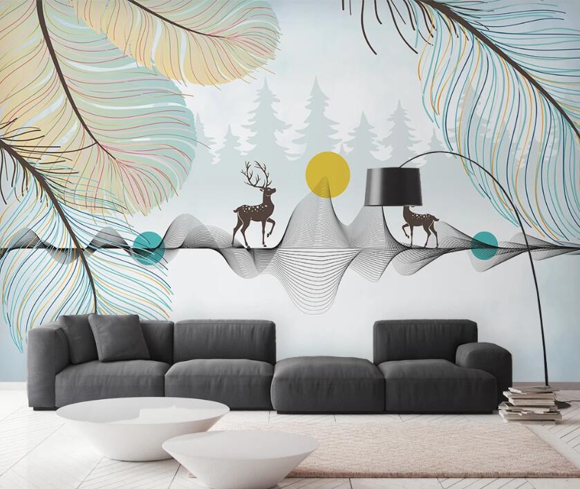 3D Deer Looking Forward 2528 Wall Murals