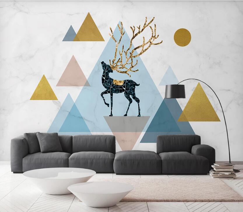 3D Golden Ornate Antlers 2523 Wall Murals