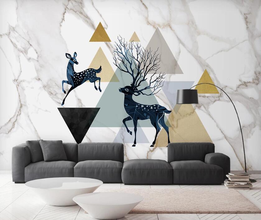 3D Lively And Gorgeous Deer 2521 Wall Murals