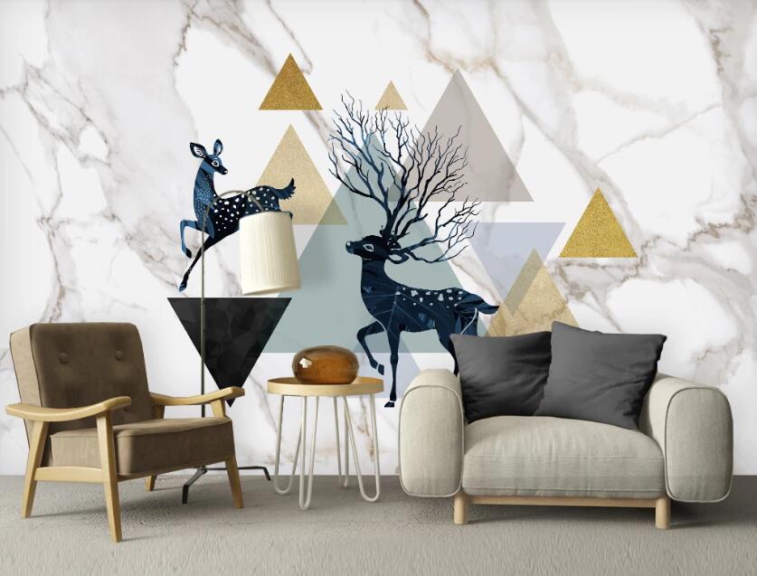 3D Lively And Gorgeous Deer 2521 Wall Murals