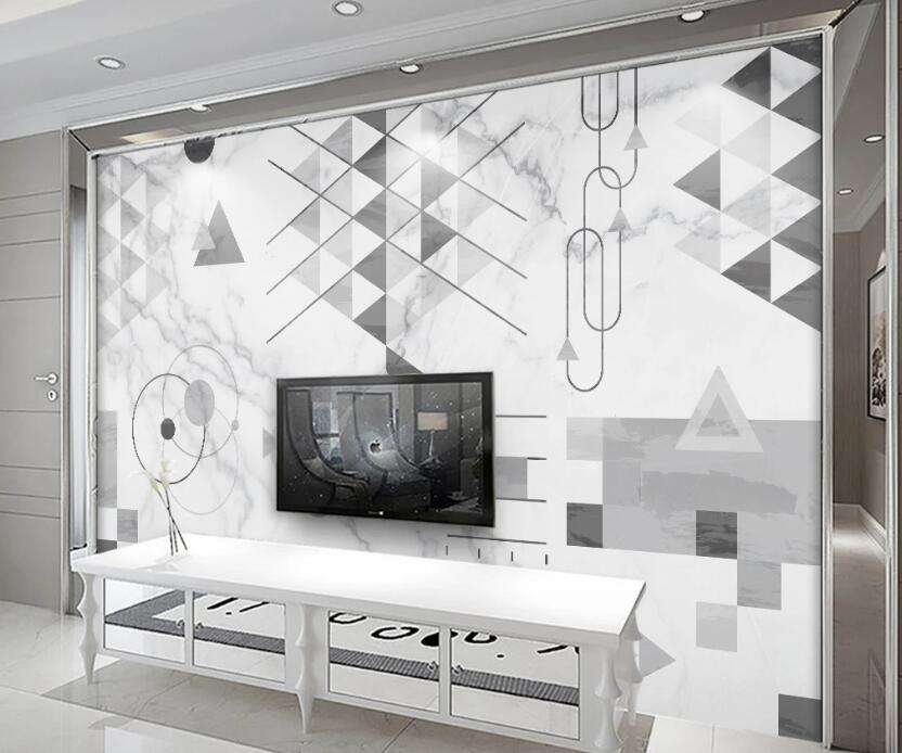 3D Gray Triangle Line Stitching 2501 Wall Murals