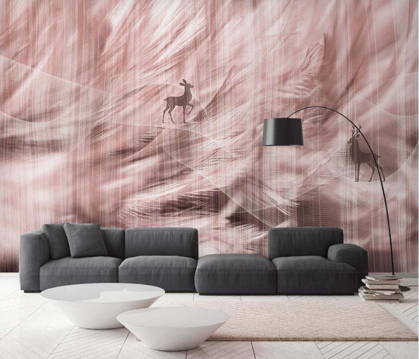 3D Deep Pink Texture Feathers 2477 Wall Murals