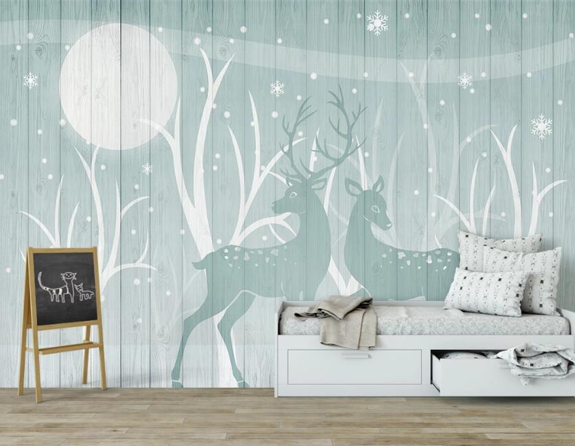 3D Pastel Deer Shadow 2475 Wall Murals