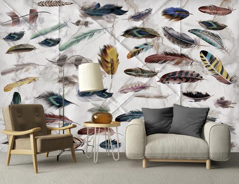 3D Featured Beautiful Feathers 2471 Wall Murals