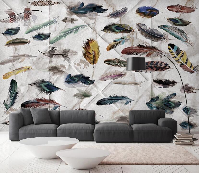 3D Featured Beautiful Feathers 2471 Wall Murals