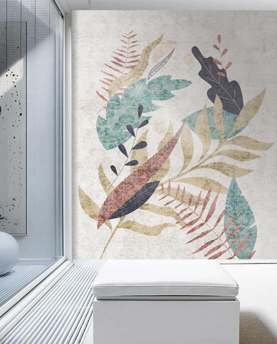 3D Color Art Characteristic Leaves 2608 Wall Murals
