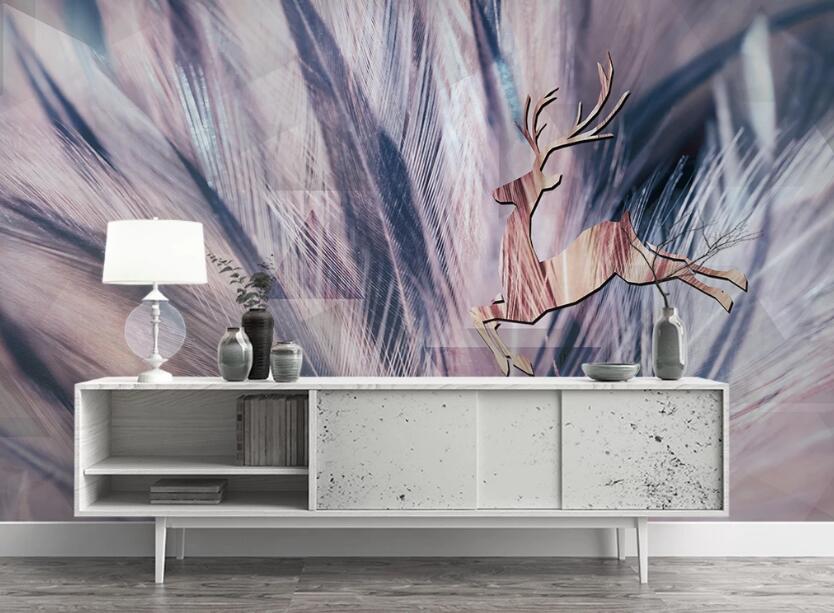 3D Purple Charming Feathers 2456 Wall Murals