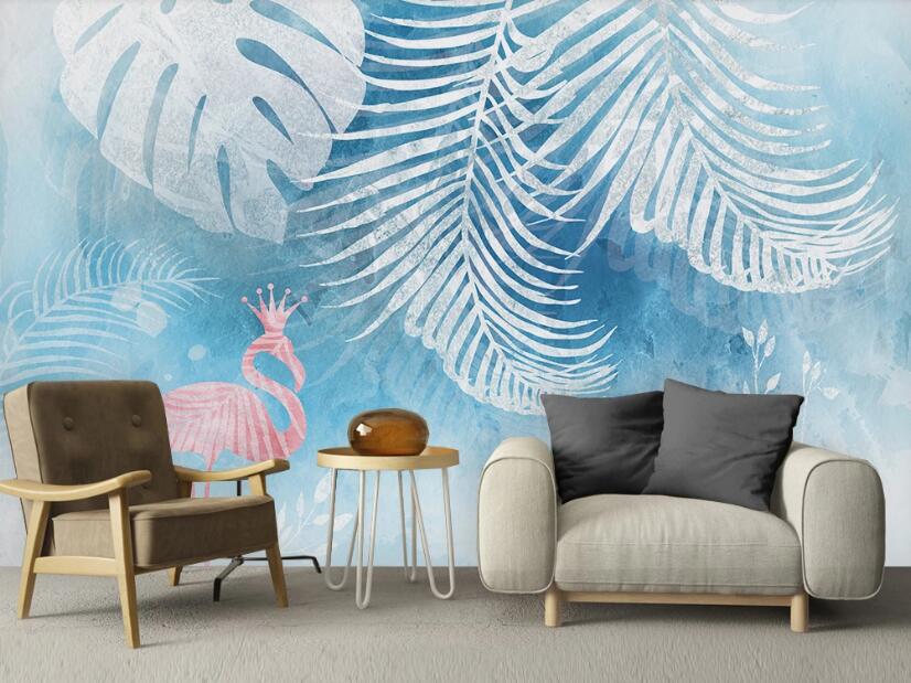 3D White Transparent Leaves 2450 Wall Murals