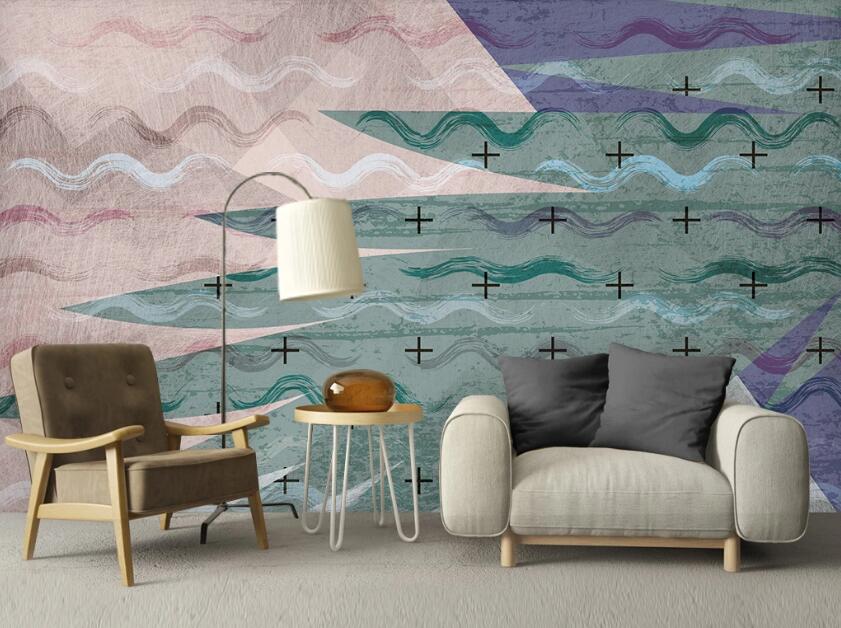3D Three-color Geometric Interlacing 2435 Wall Murals