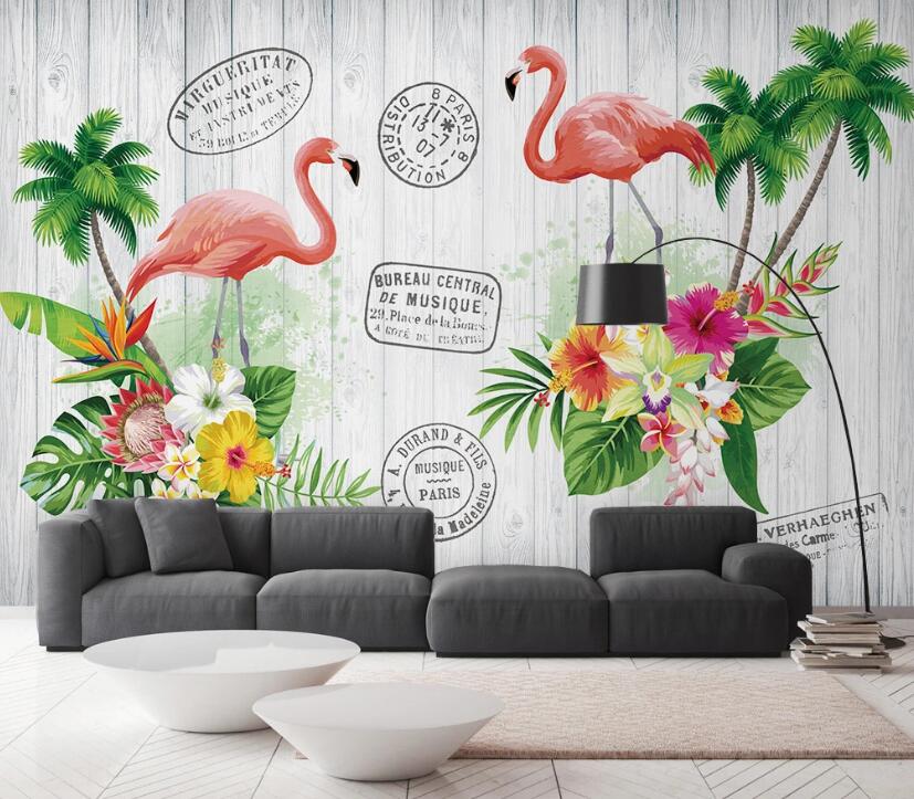 3D Flamingo And Seal 2403 Wall Murals