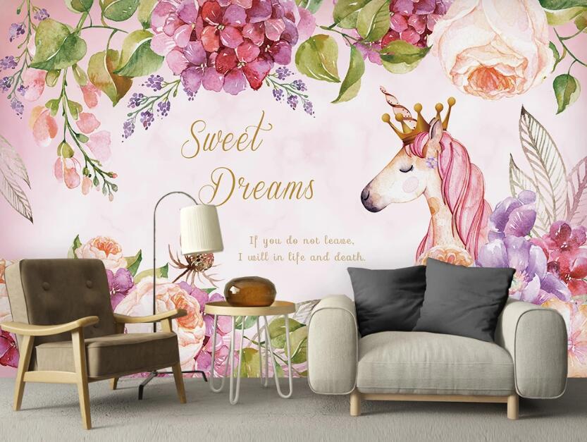 3D Pink Sweet Dreams 2396 Wall Murals