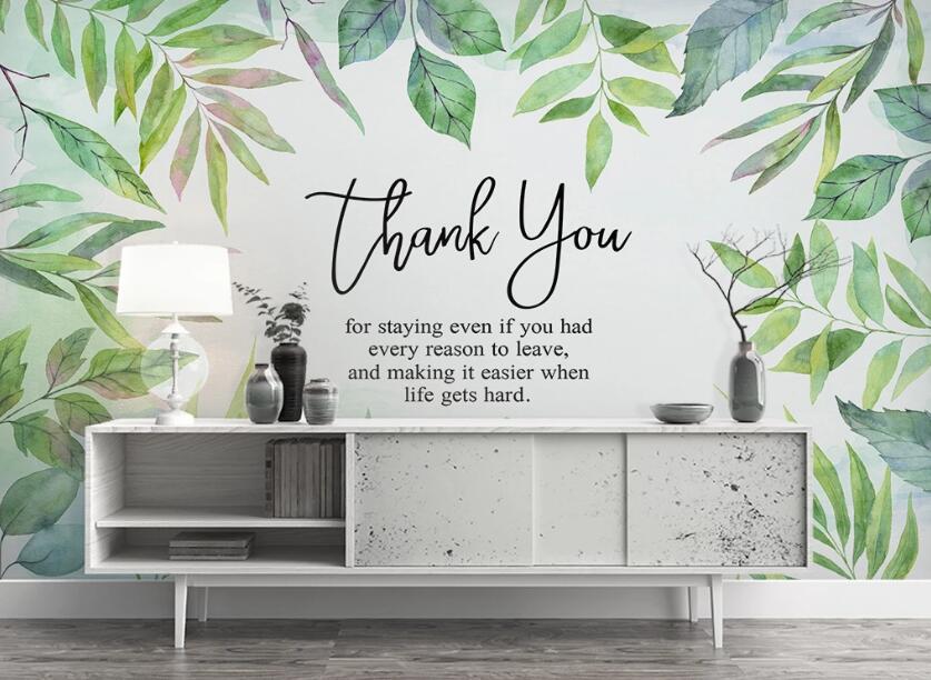 3D Thanks In Green 2389 Wall Murals