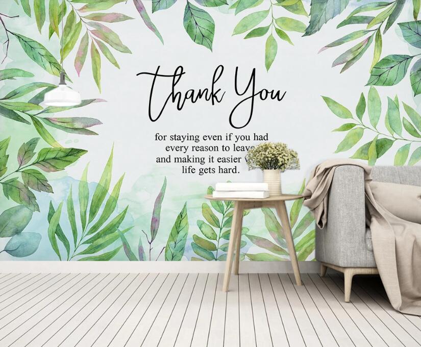 3D Thanks In Green 2389 Wall Murals