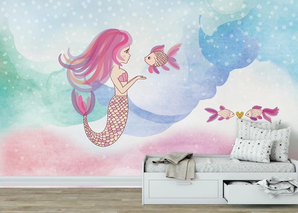 3D Innocent Mermaid 1132 Wall Murals