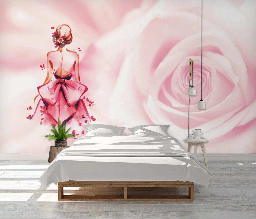 3D Rose Woman 1121 Wall Murals