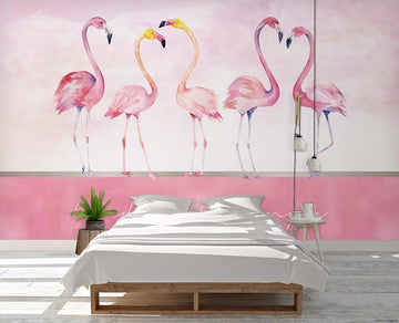 3D Pale Pink Flamingos 1116 Wall Murals
