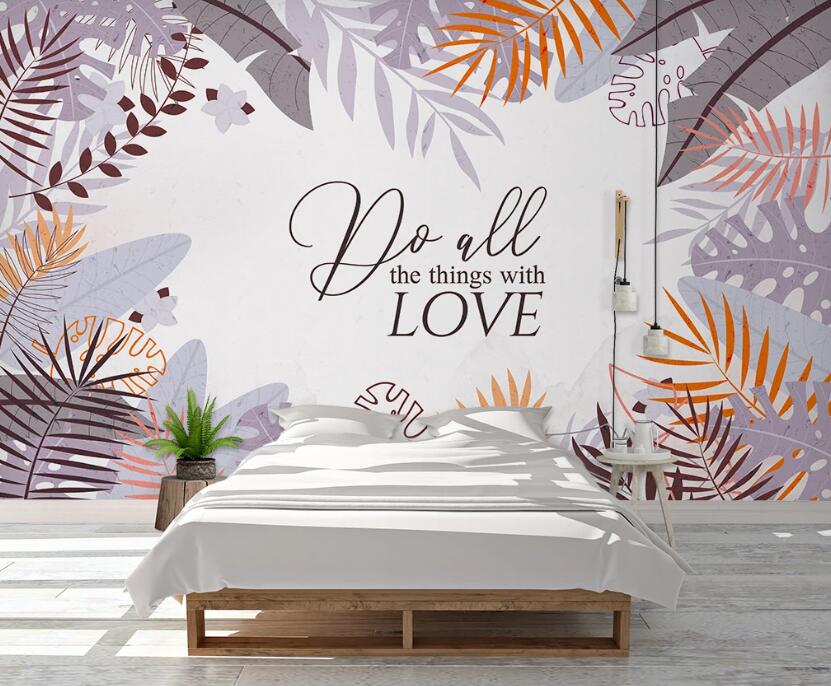 3D Purple Love 1110 Wall Murals