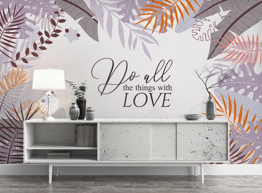 3D Purple Love 1110 Wall Murals