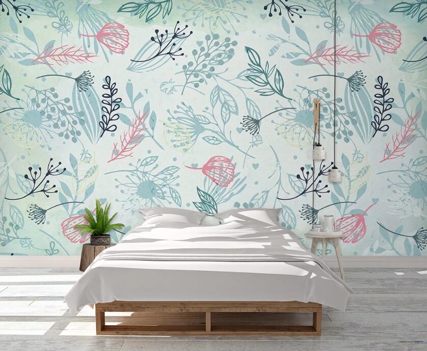 3D Leaves Of Different Colors 1109 Wall Murals
