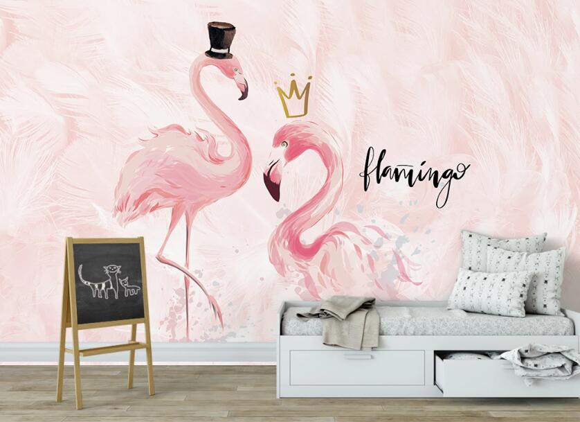 3D Dear Flamingos 1095 Wall Murals