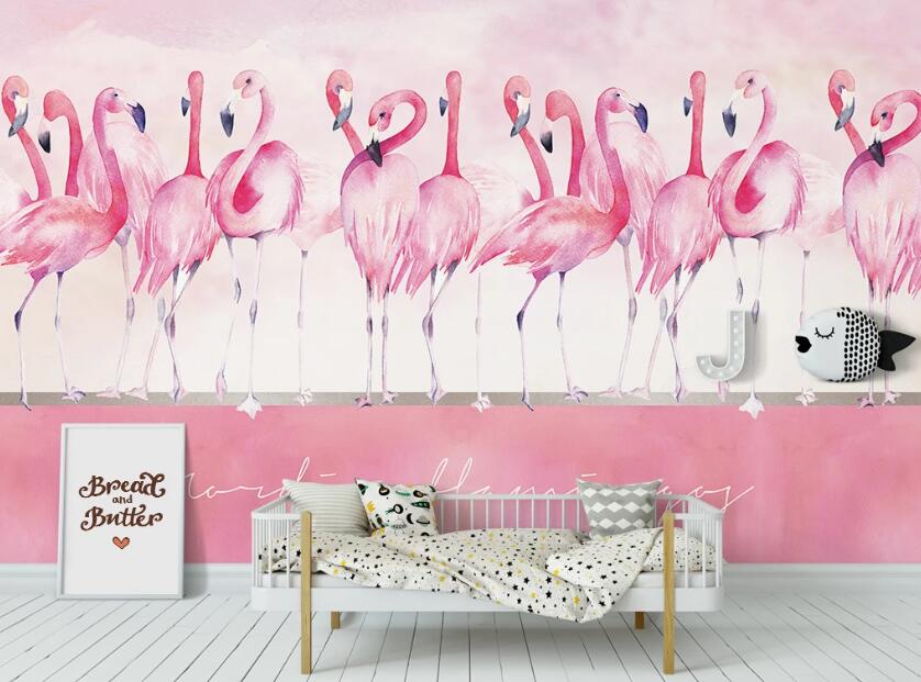 3D Flamingo Group 1094 Wall Murals
