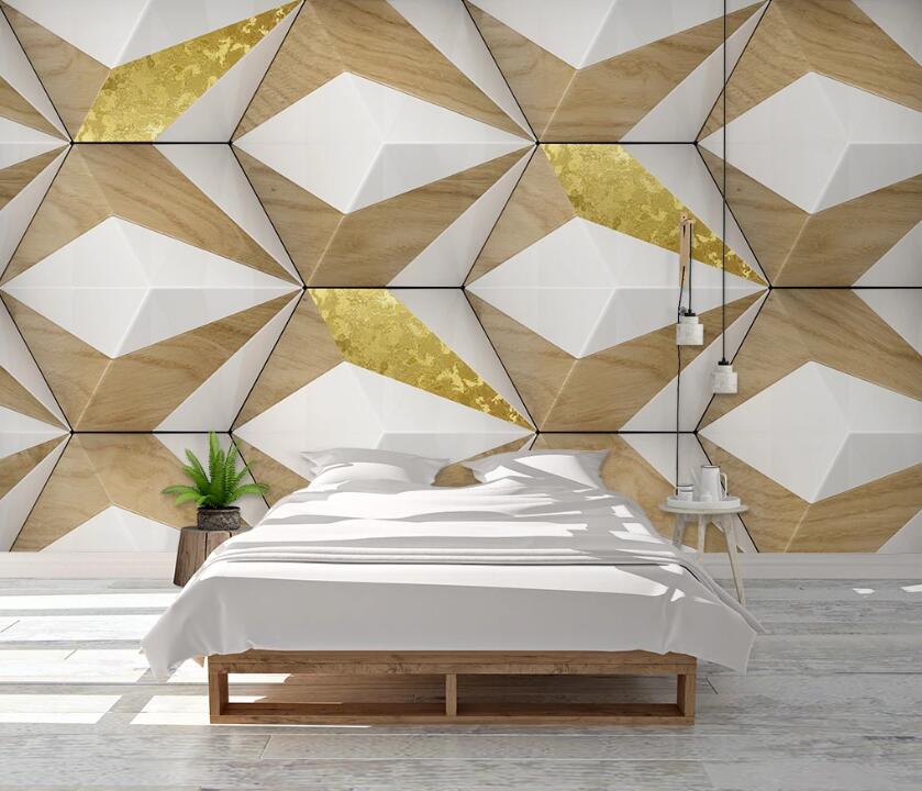3D Three-color Geometry 1093 Wall Murals