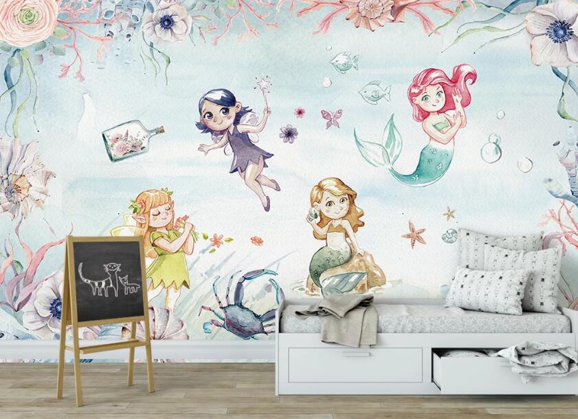 3D Innocent Mermaids 1084 Wall Murals