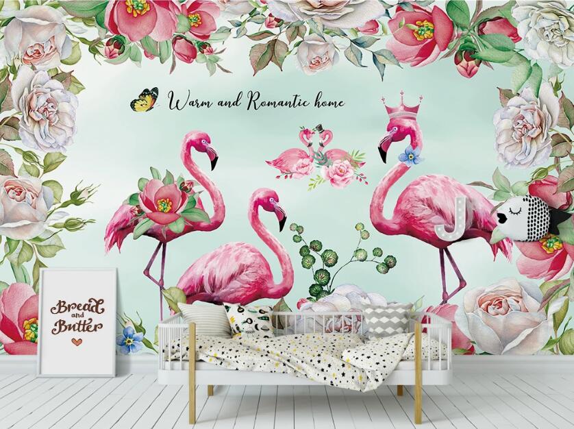 3D Remember The Warm Flamingos 1064 Wall Murals