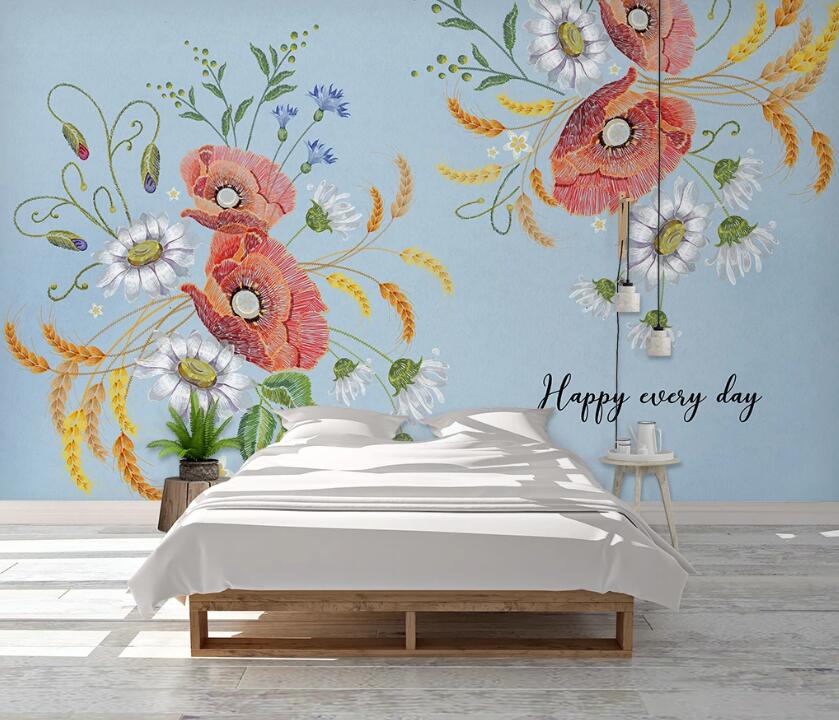 3D Twining Beautiful Flowers 1061 Wall Murals