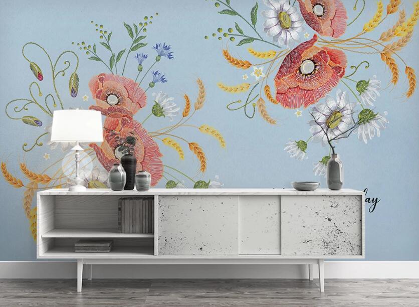 3D Twining Beautiful Flowers 1061 Wall Murals